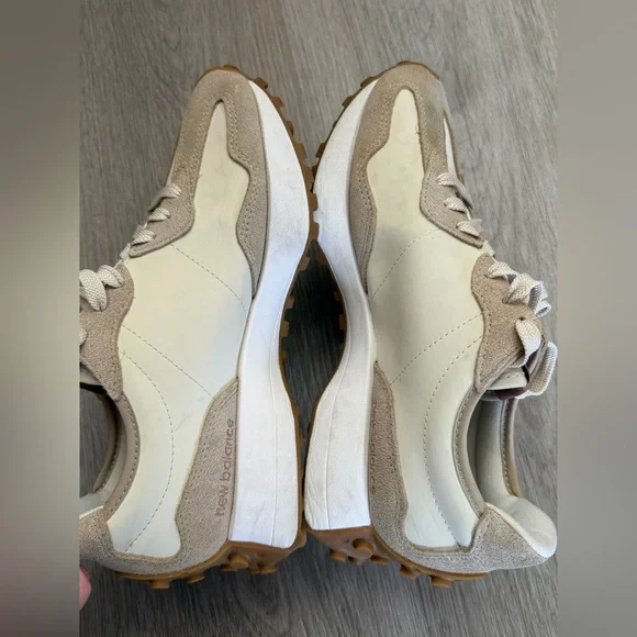 New Balance 327 Retro Sneakers | Neutral Beige & Pink | Women’s 9 - Picture 4 of 7